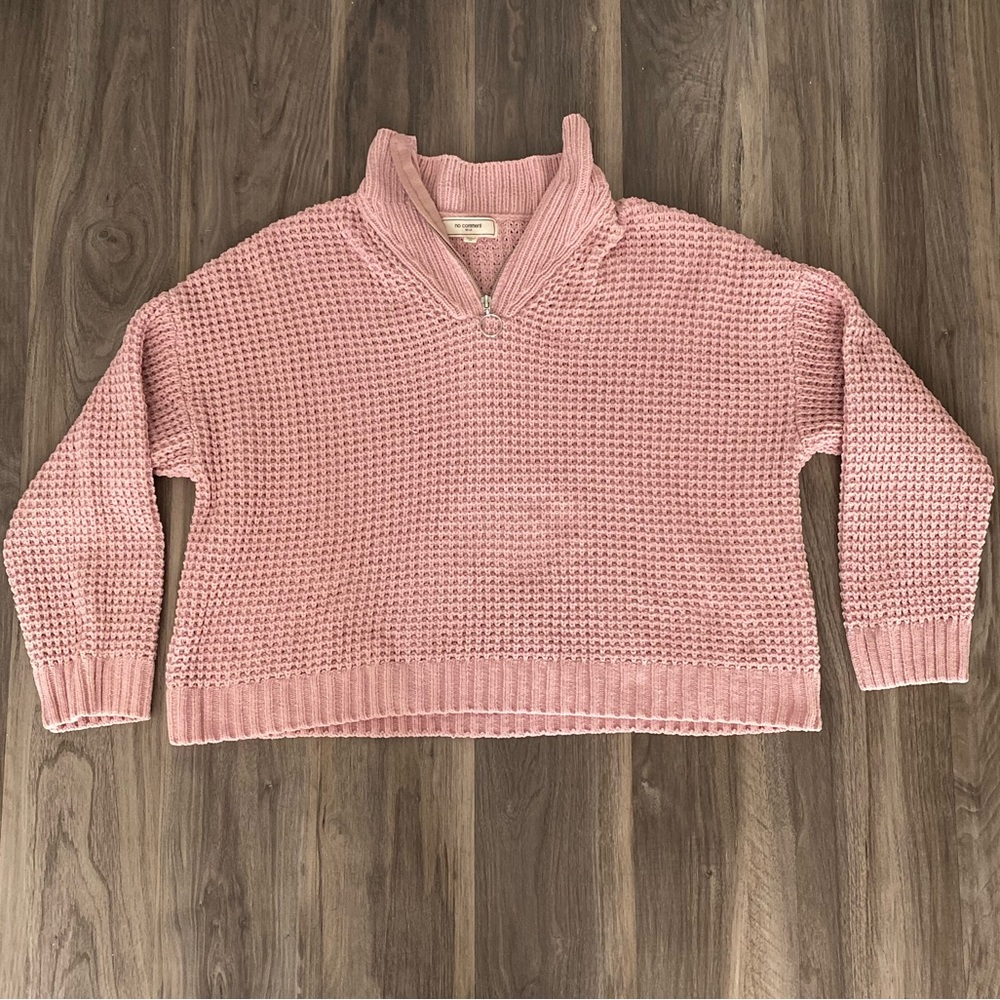 NO COMMENT—Pink Knit Pullover Sweater